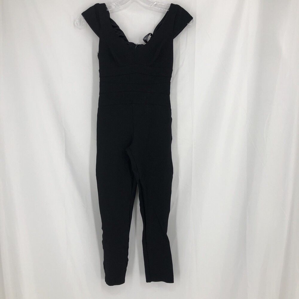 Bebe Small Women's Black Bodycon Jumpsuit